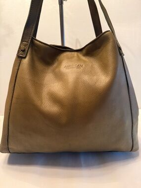 American Leather co. Sage green leather hobo satchel bag